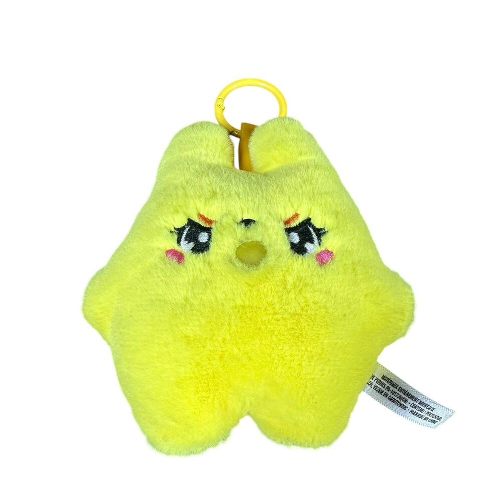 Orb Bubbleez Animals YELLOW Plush Charmlets Bubble Blowing Toys Fidget Keychain